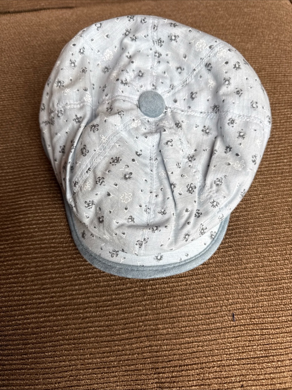 Light Gray Floral Newsboy Cap